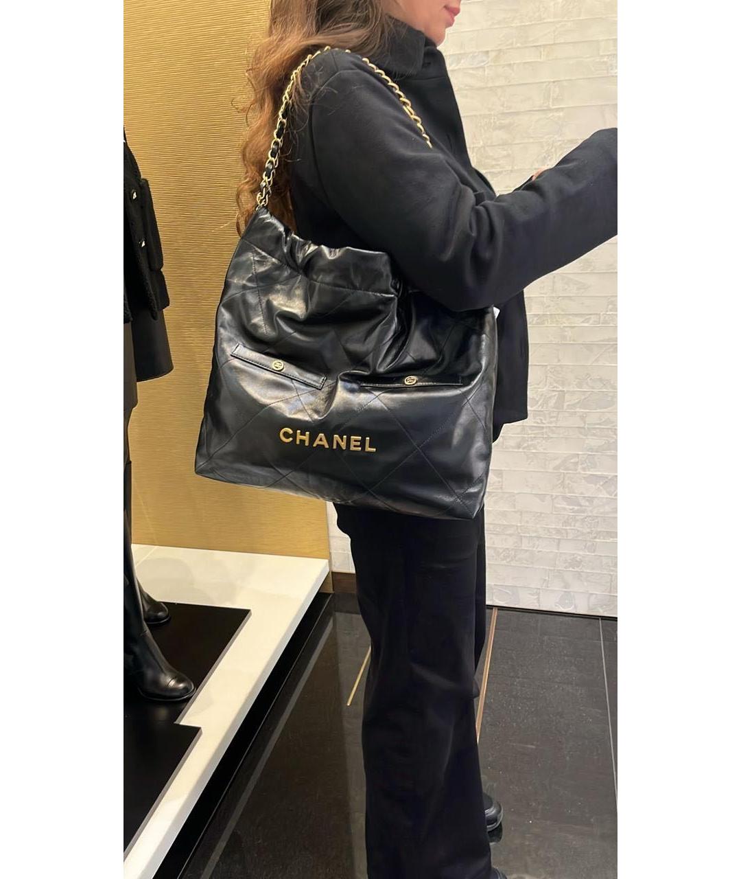 CHANEL Черная кожаная сумка через плечо, фото 4