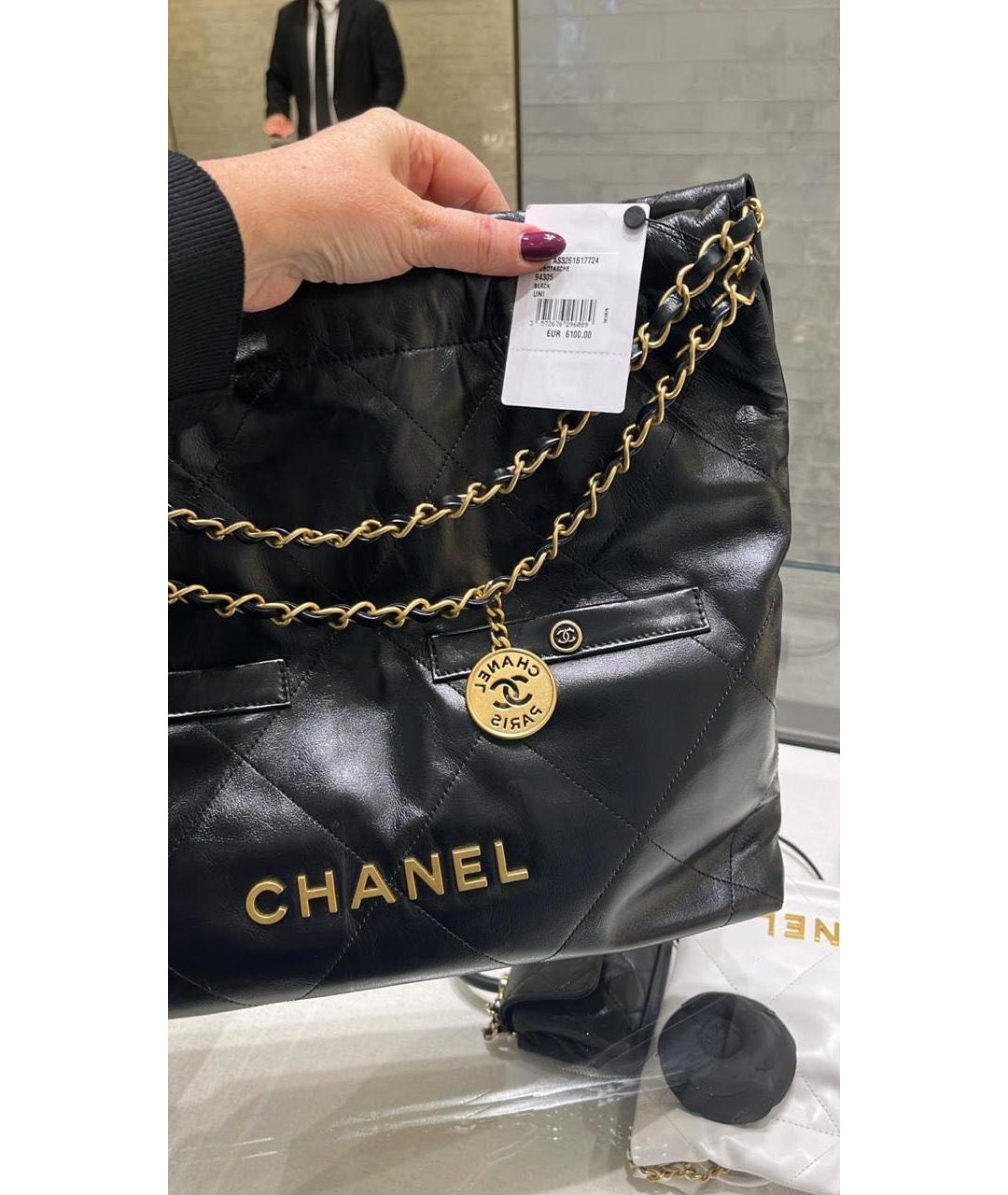 CHANEL Черная кожаная сумка через плечо, фото 3