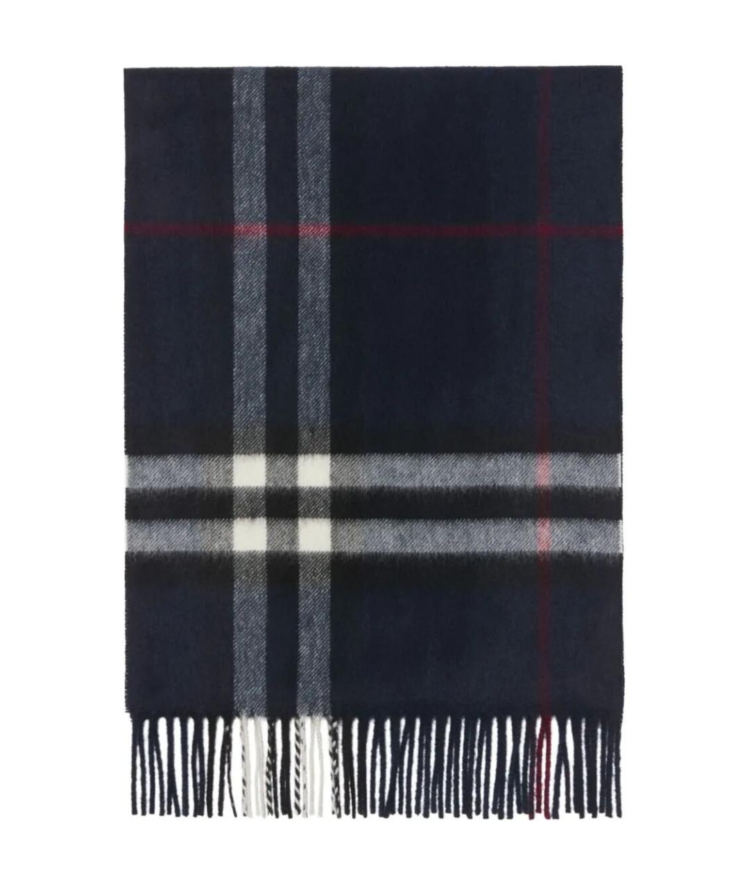 BURBERRY Темно-синий кашемировый шарф, фото 2