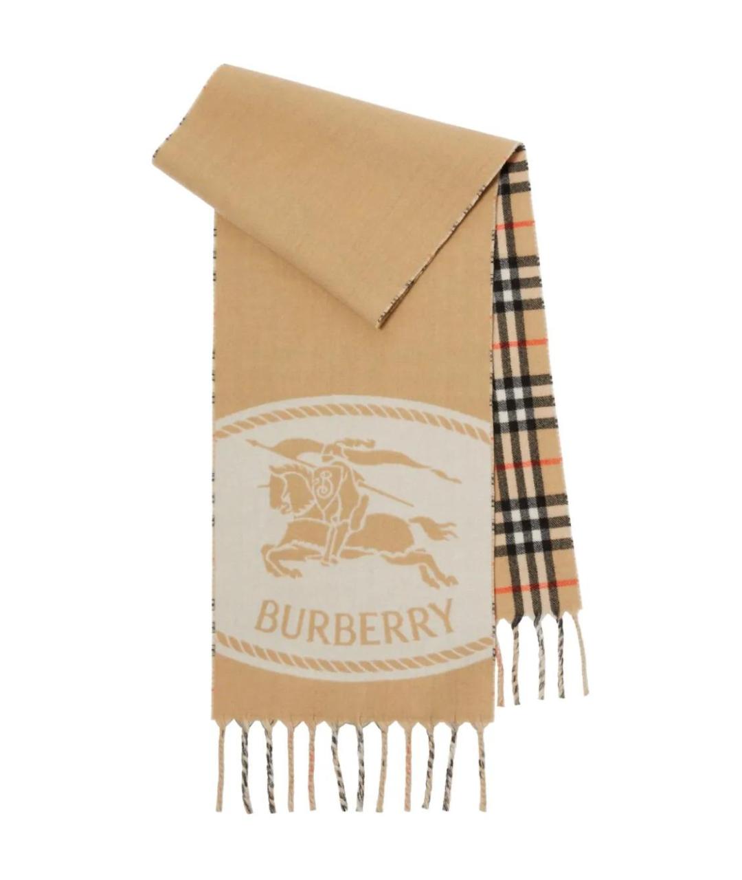 BURBERRY Бежевый кашемировый шарф, фото 1