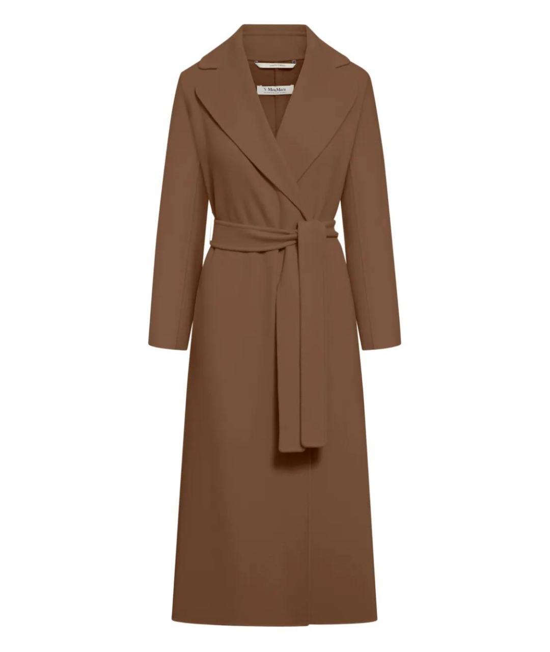 'S MAX MARA Коричневое шерстяное пальто, фото 1