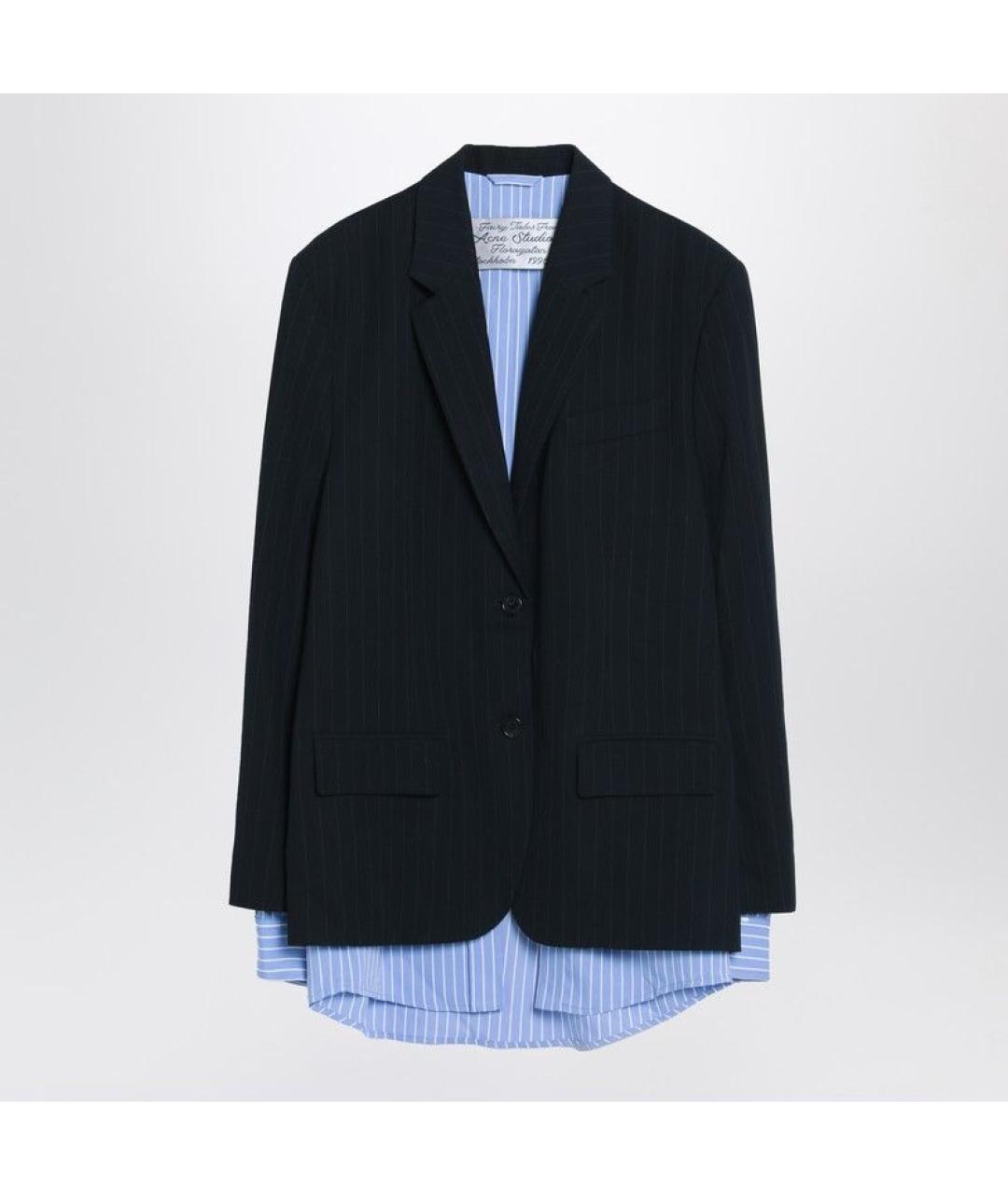 ACNE STUDIOS Темно-синий полиамидовый жакет/пиджак, фото 3