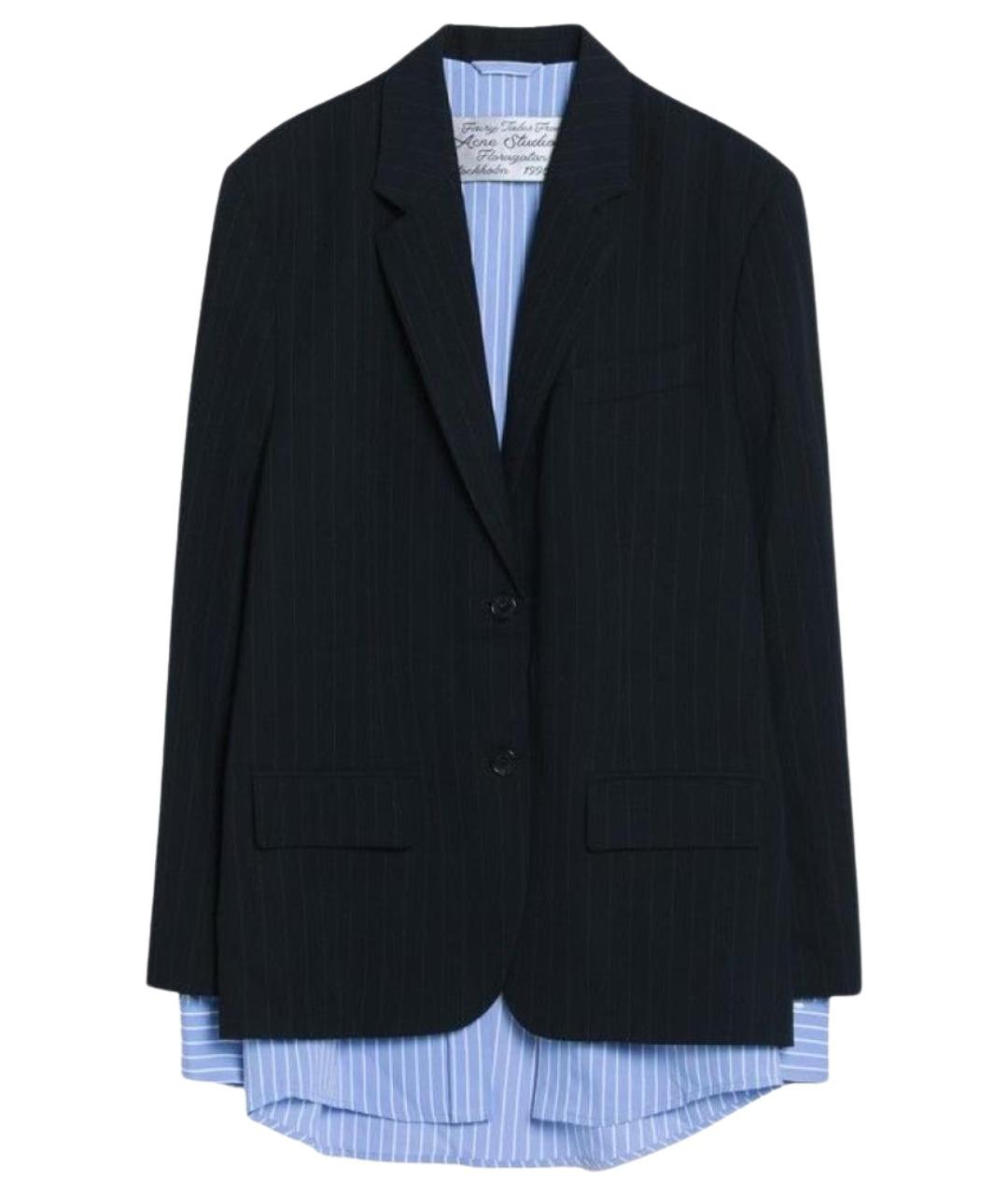 ACNE STUDIOS Темно-синий полиамидовый жакет/пиджак, фото 1