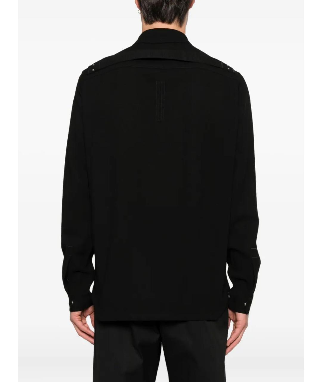 RICK OWENS Черная шерстяная кэжуал рубашка, фото 2