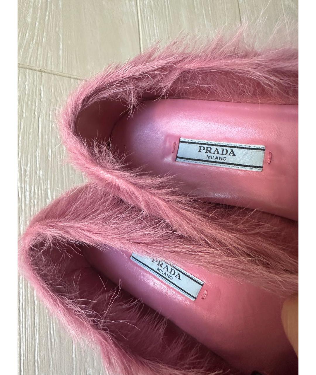 PRADA Розовые кожаные мокасины, фото 3