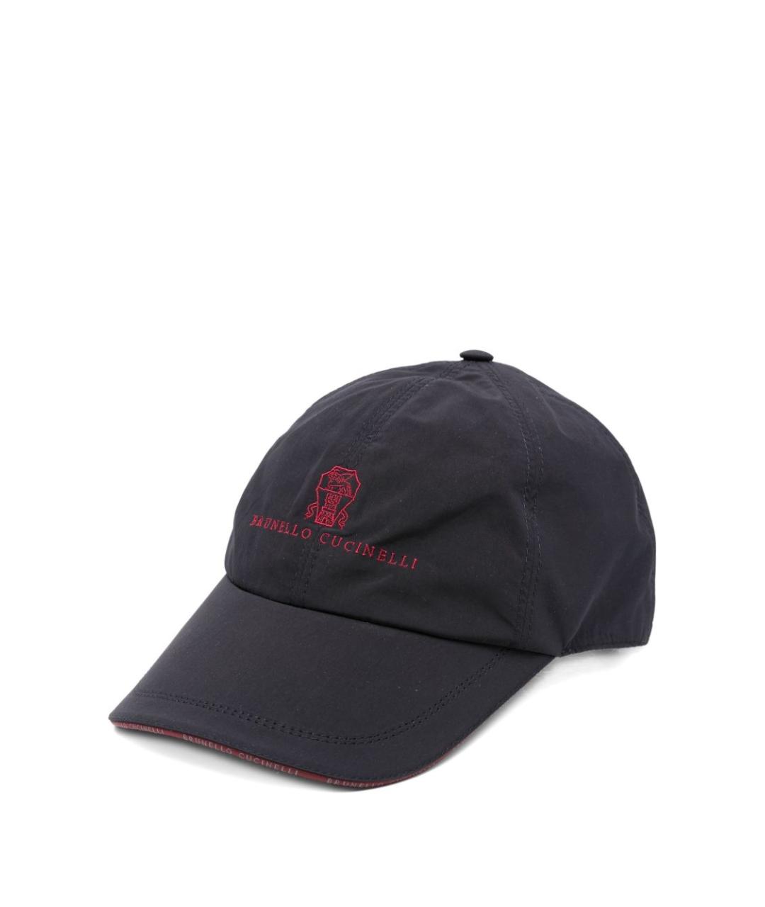 BRUNELLO CUCINELLI Темно-синяя синтетическая кепка/бейсболка, фото 1