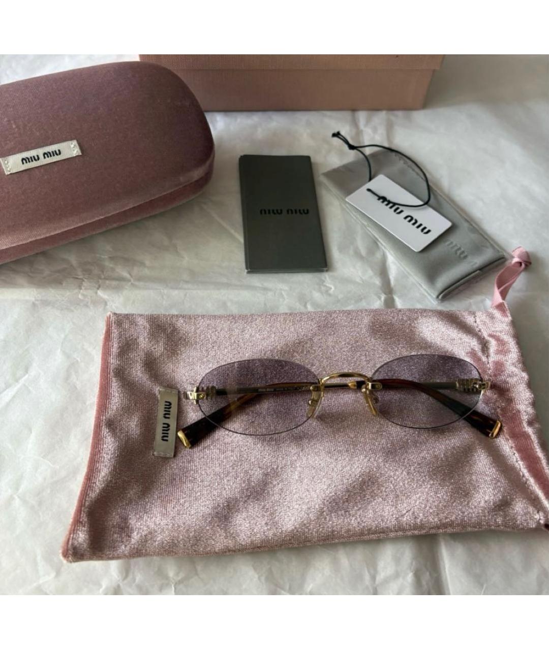 MIU MIU Серые металлические солнцезащитные очки, фото 5