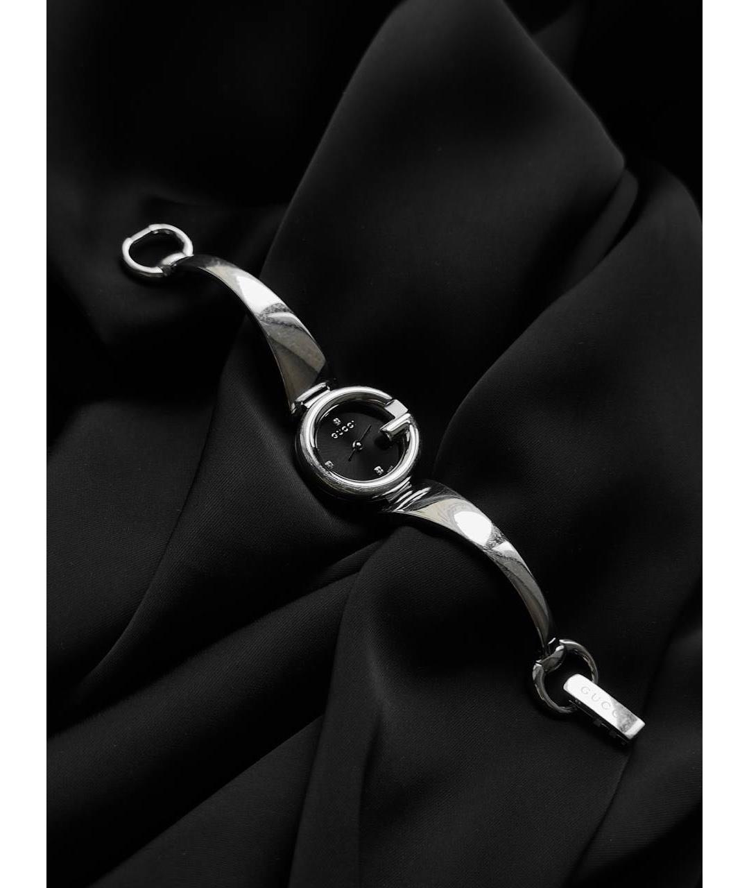 GUCCI Серебряные металлические часы, фото 3
