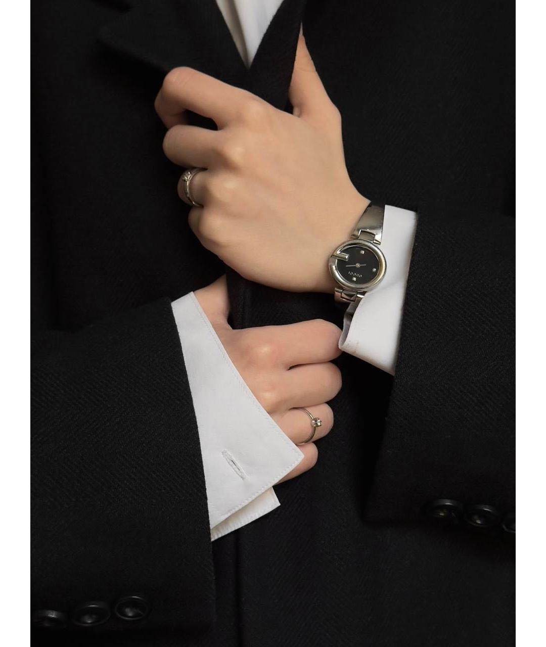 GUCCI Серебряные металлические часы, фото 8