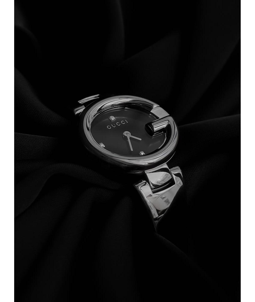 GUCCI Серебряные металлические часы, фото 4