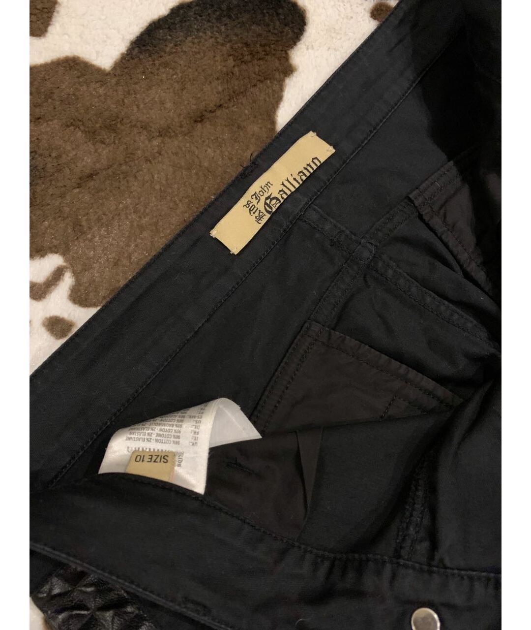 JOHN GALLIANO Черные хлопковые брюки и шорты, фото 6