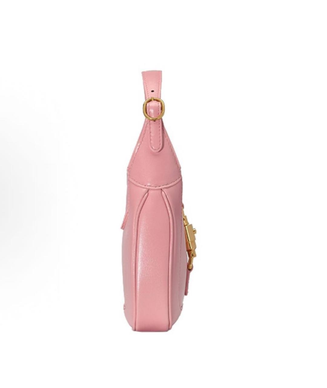GUCCI Розовая кожаная сумка с короткими ручками, фото 5