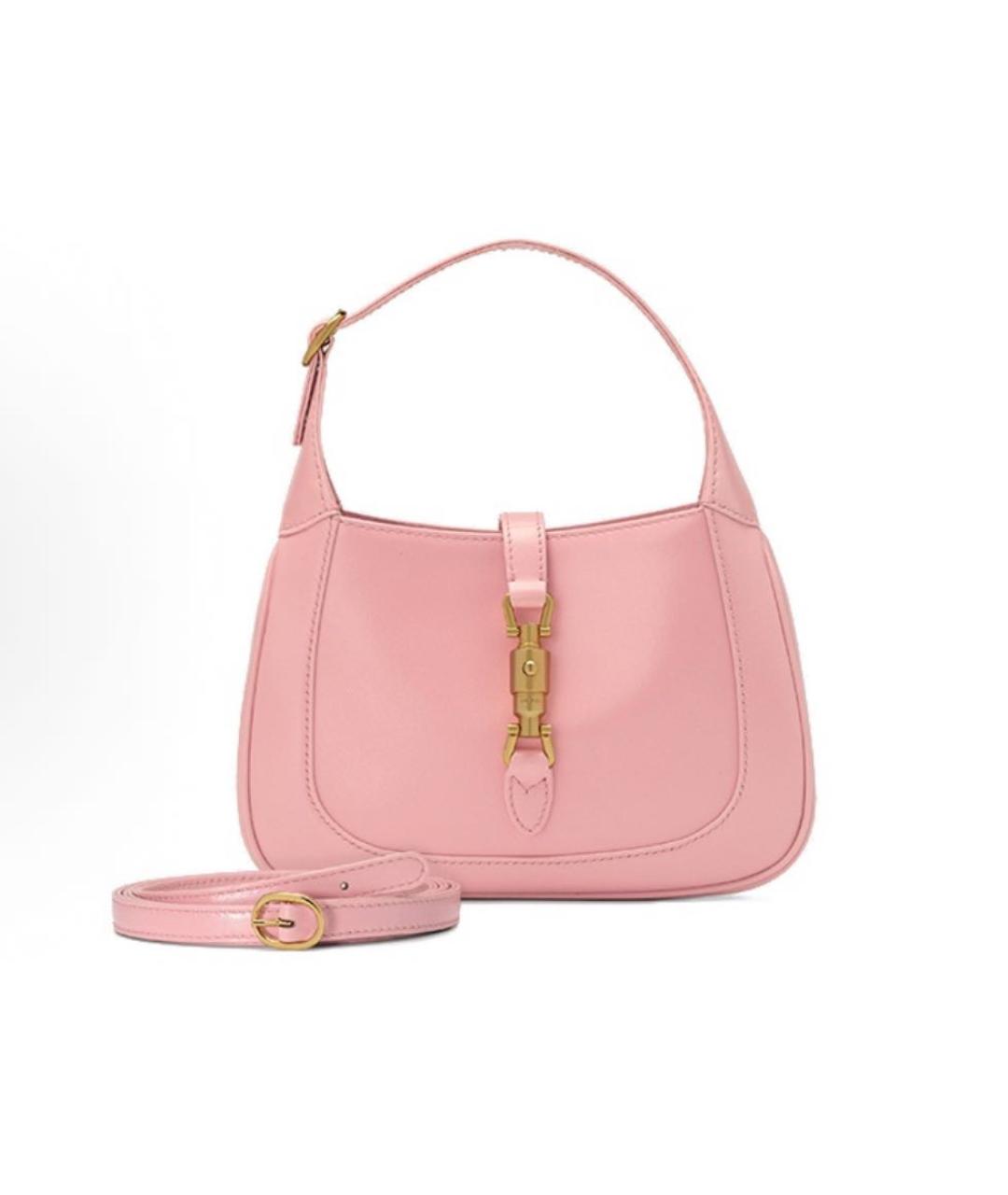 GUCCI Розовая кожаная сумка с короткими ручками, фото 1