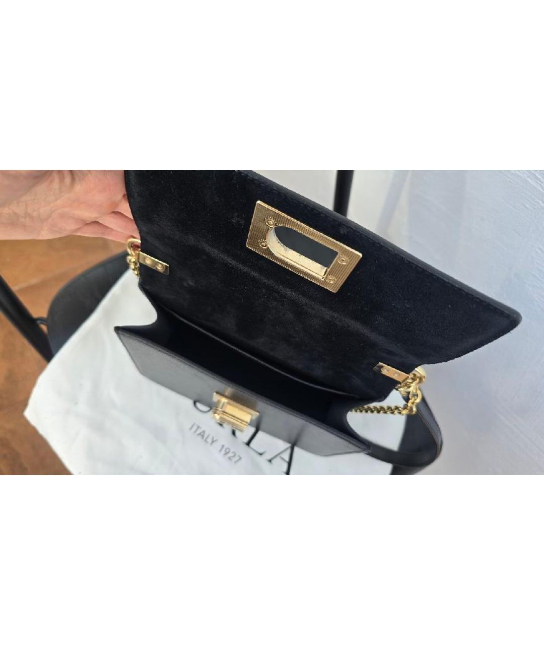 FURLA Черная кожаная сумка через плечо, фото 4