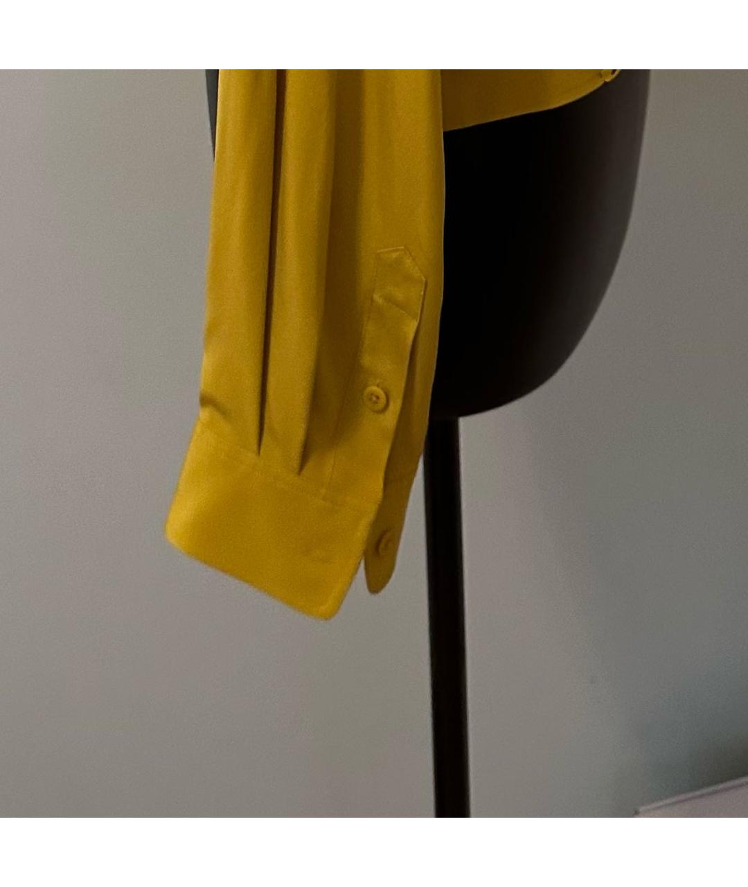 DIANE VON FURSTENBERG Желтая шелковая классическая рубашка, фото 4