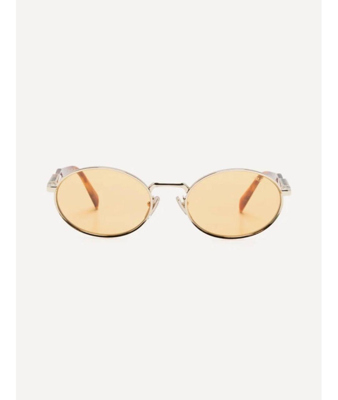 PRADA Золотые металлические солнцезащитные очки, фото 9