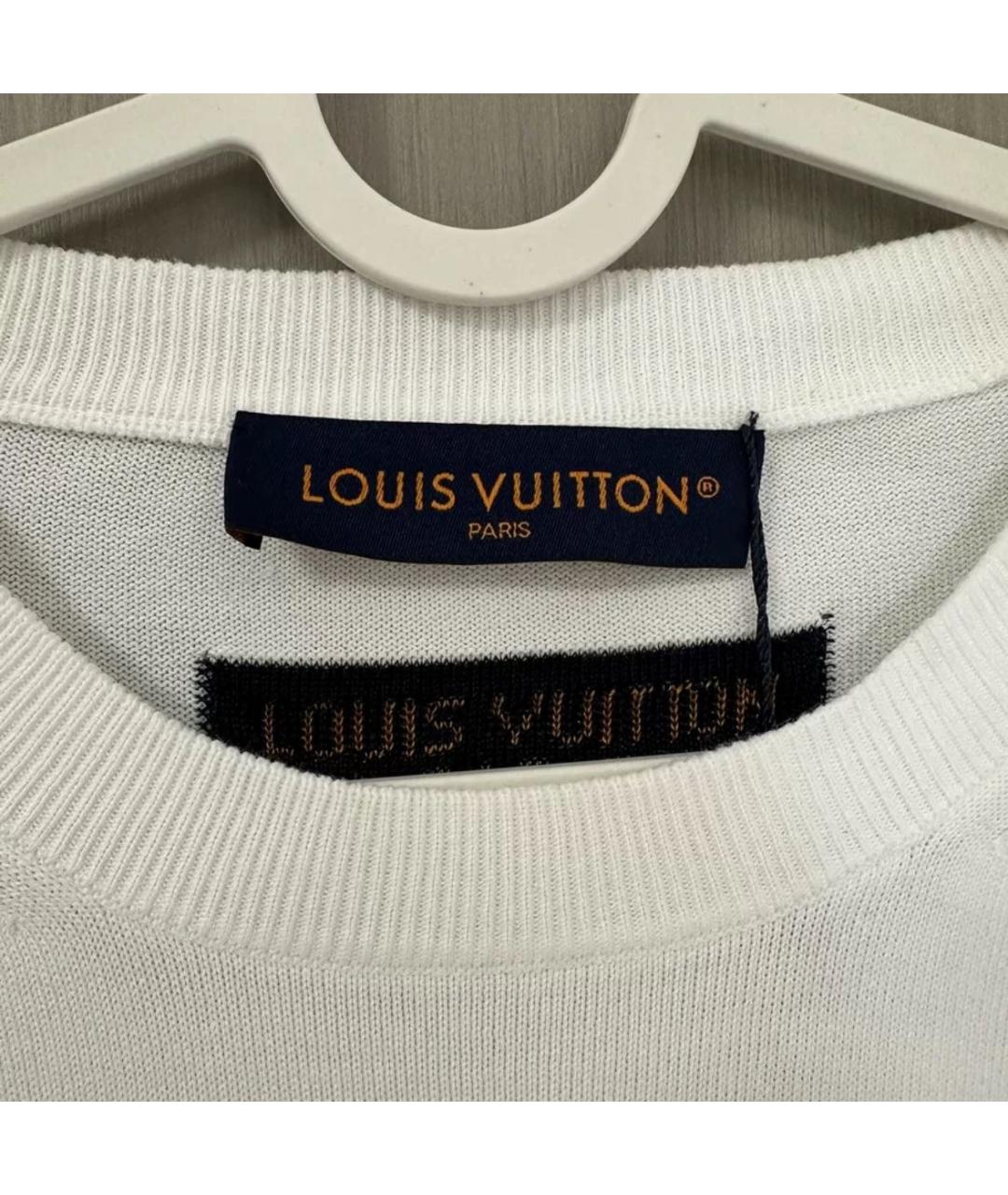LOUIS VUITTON Белая хлопковая футболка, фото 4