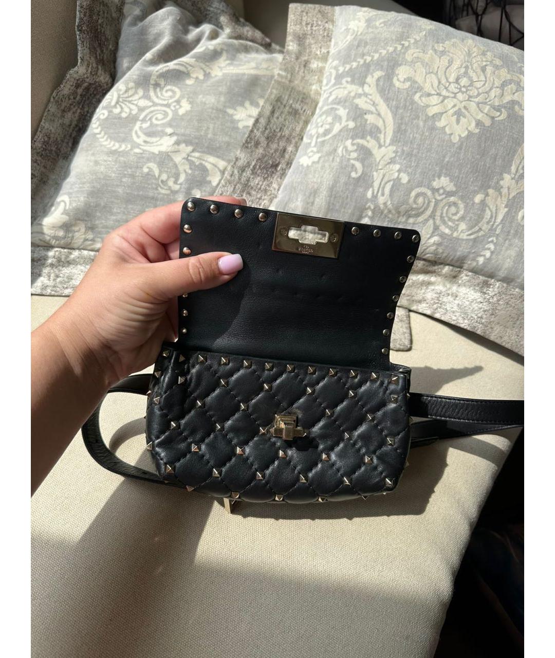 VALENTINO Черная кожаная поясная сумка, фото 6