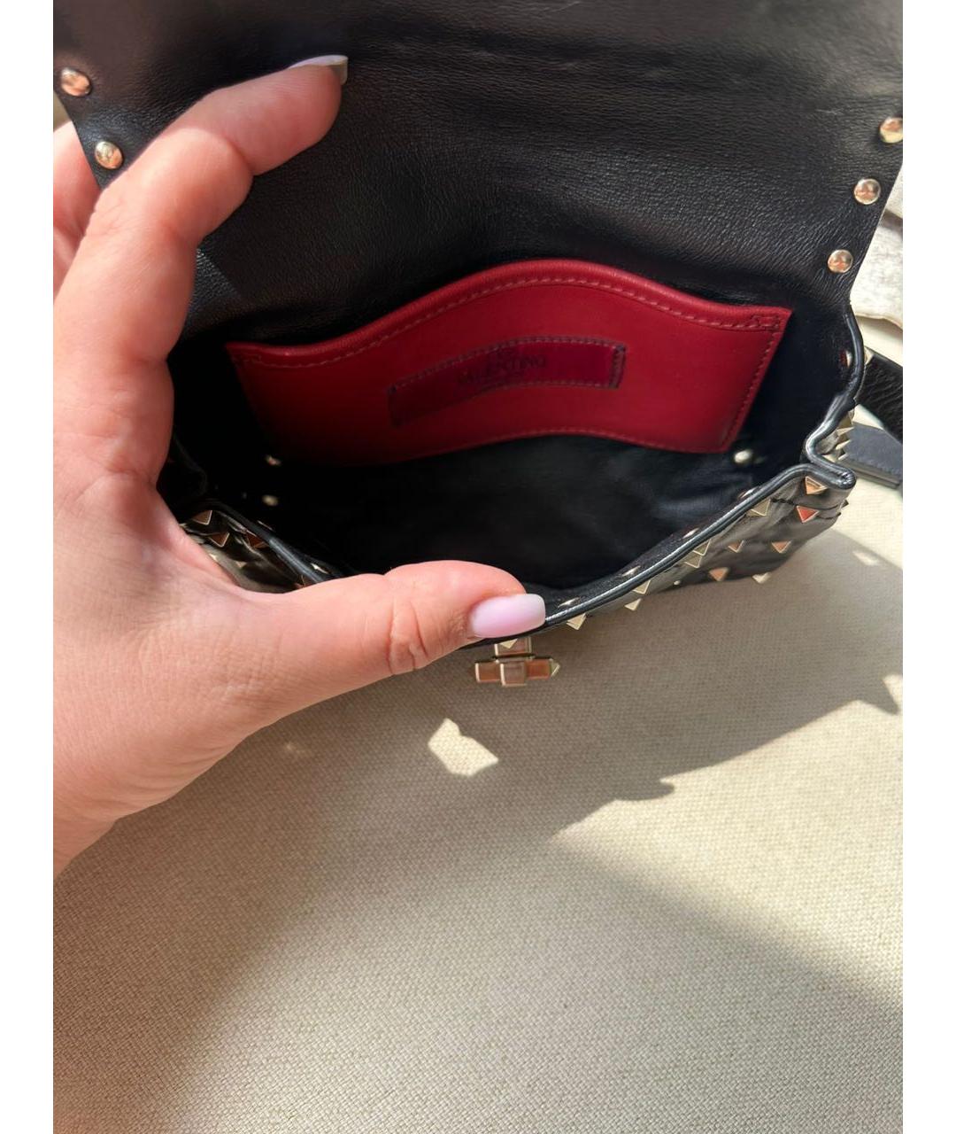 VALENTINO Черная кожаная поясная сумка, фото 3
