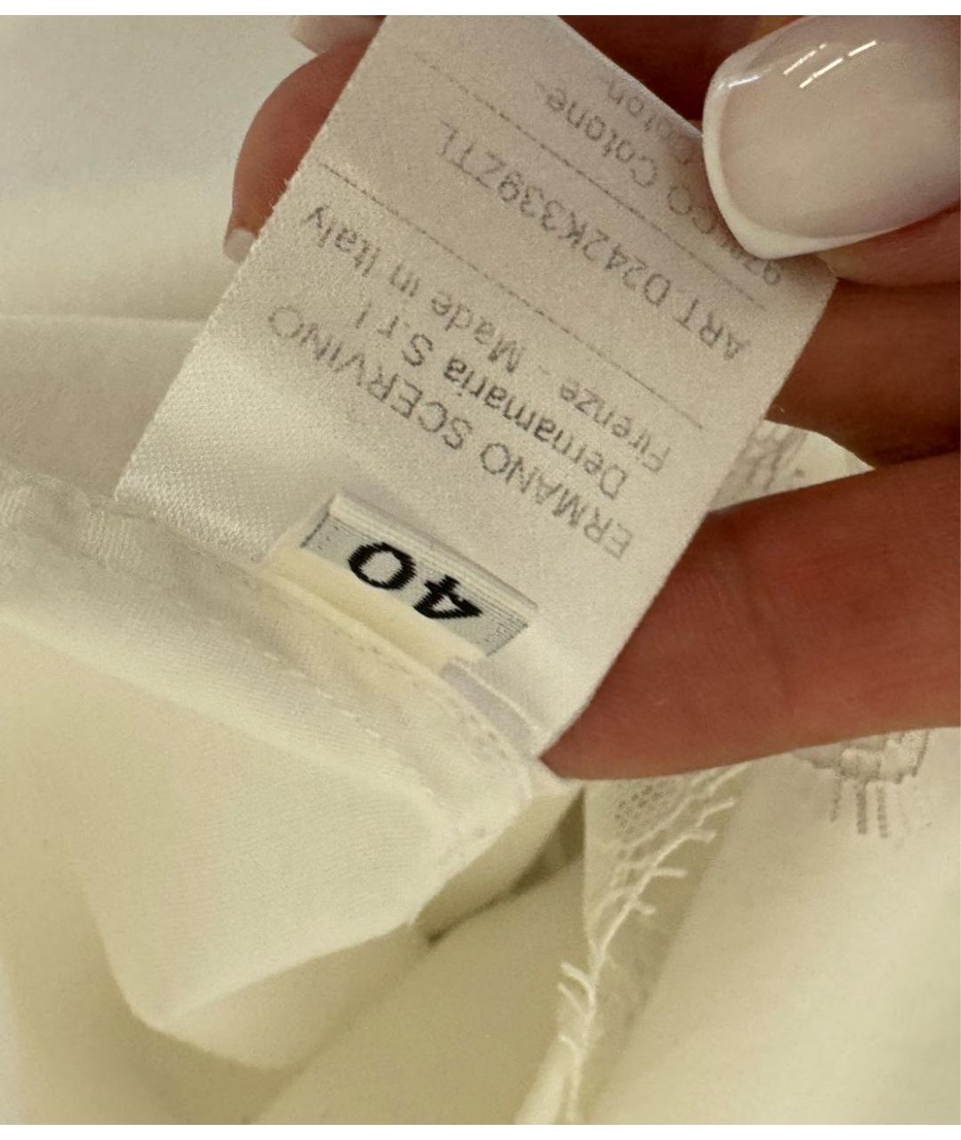 ERMANNO SCERVINO Белая хлопковая рубашка, фото 8