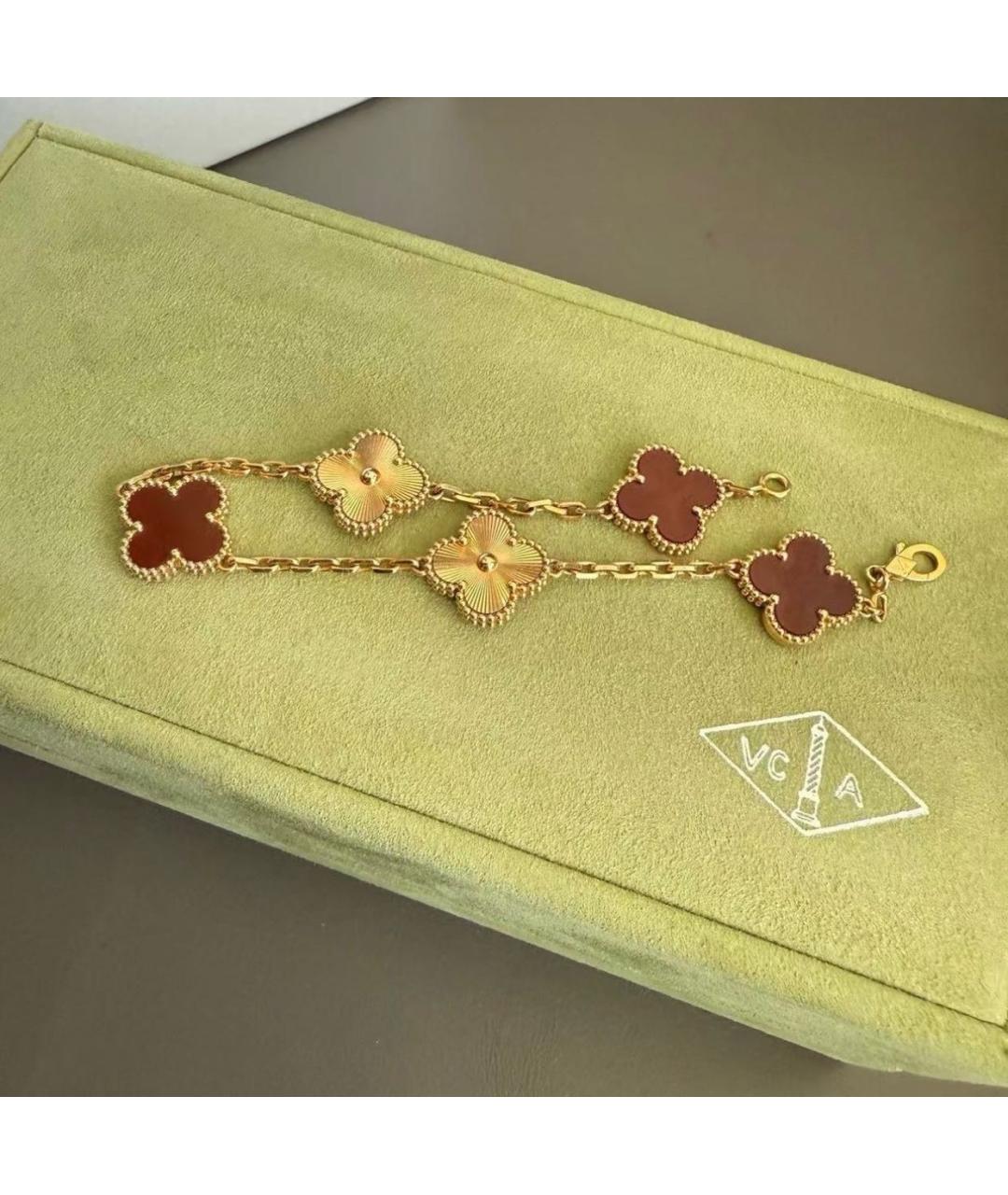 VAN CLEEF & ARPELS Бордовый браслет из желтого золота, фото 4