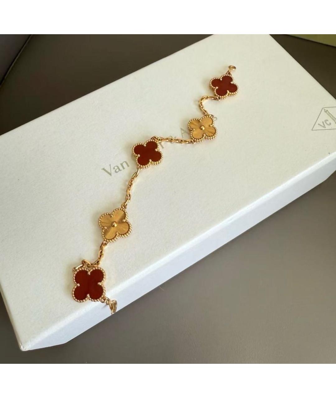 VAN CLEEF & ARPELS Бордовый браслет из желтого золота, фото 5