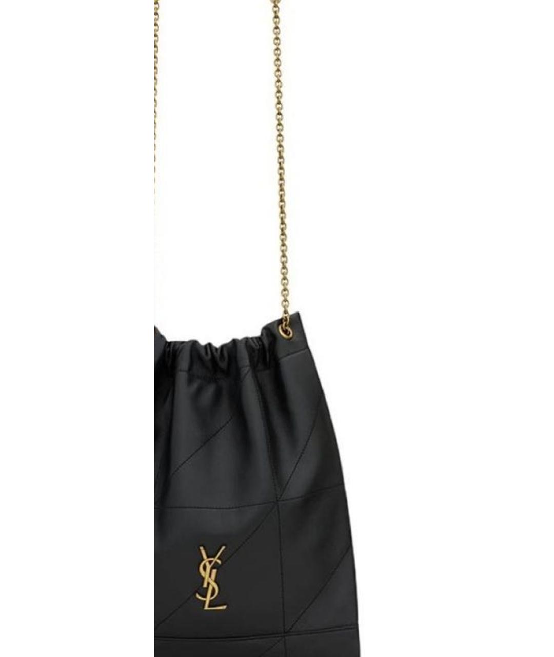 SAINT LAURENT Черная кожаная сумка с короткими ручками, фото 7