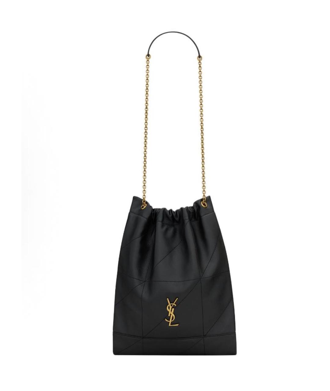SAINT LAURENT Черная кожаная сумка с короткими ручками, фото 1