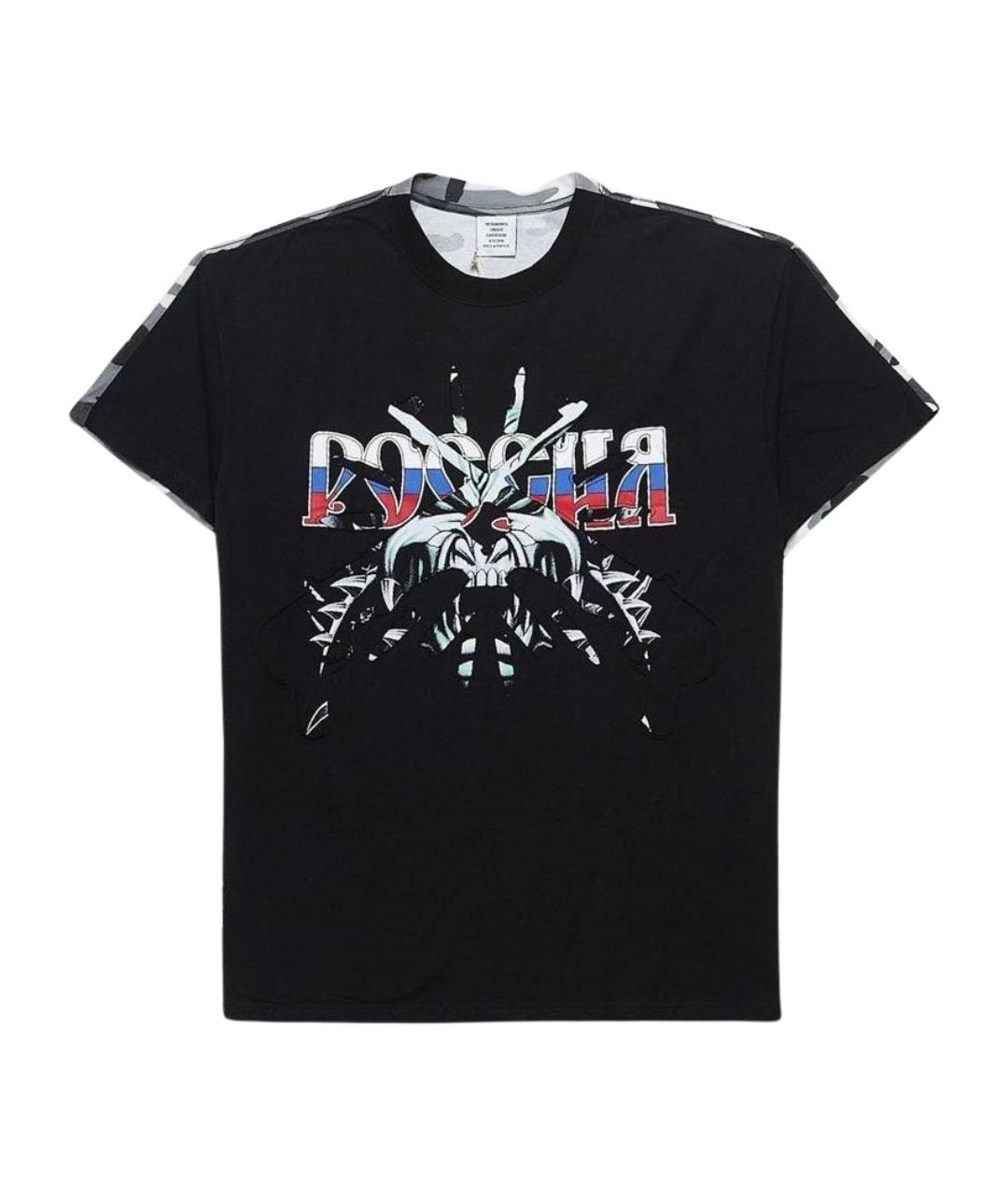 VETEMENTS Черная хлопковая футболка, фото 1
