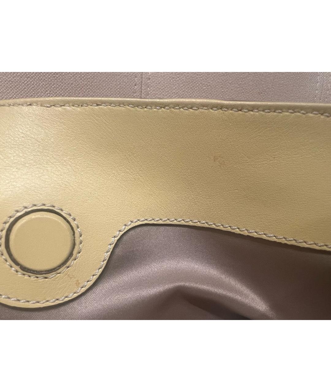 TOD'S Желтая кожаная сумка с короткими ручками, фото 7