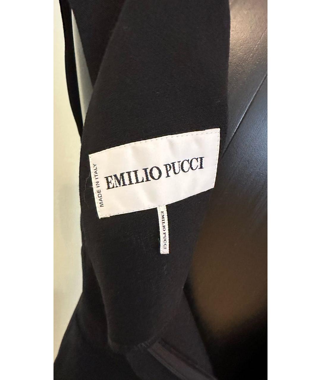 EMILIO PUCCI Черное шерстяное повседневное платье, фото 2
