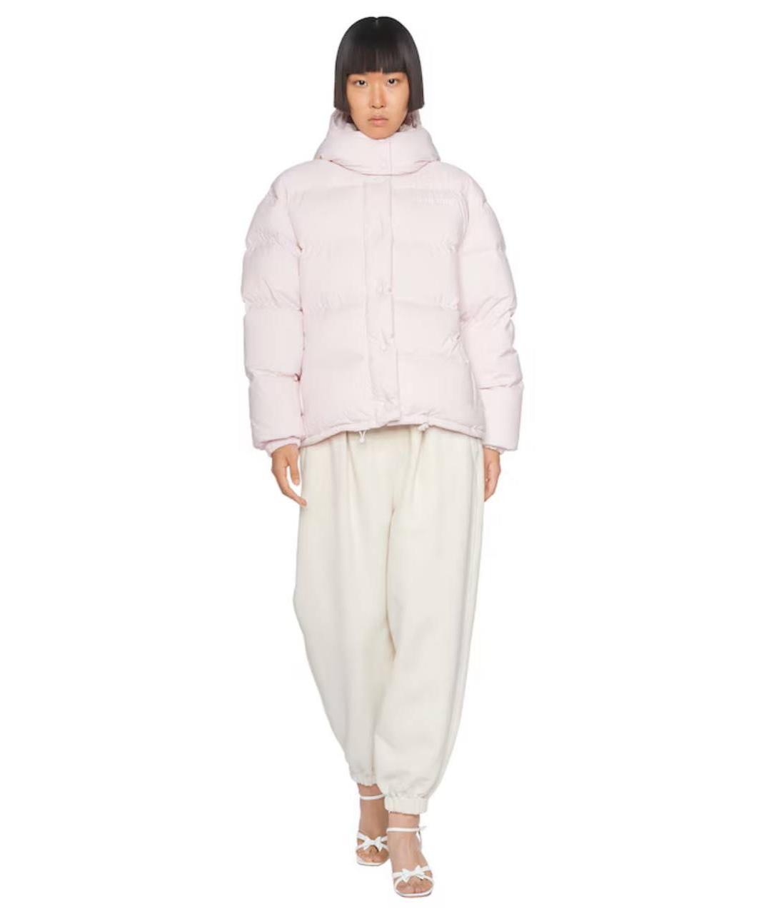 MIU MIU Розовый полиамидовый пуховик, фото 2