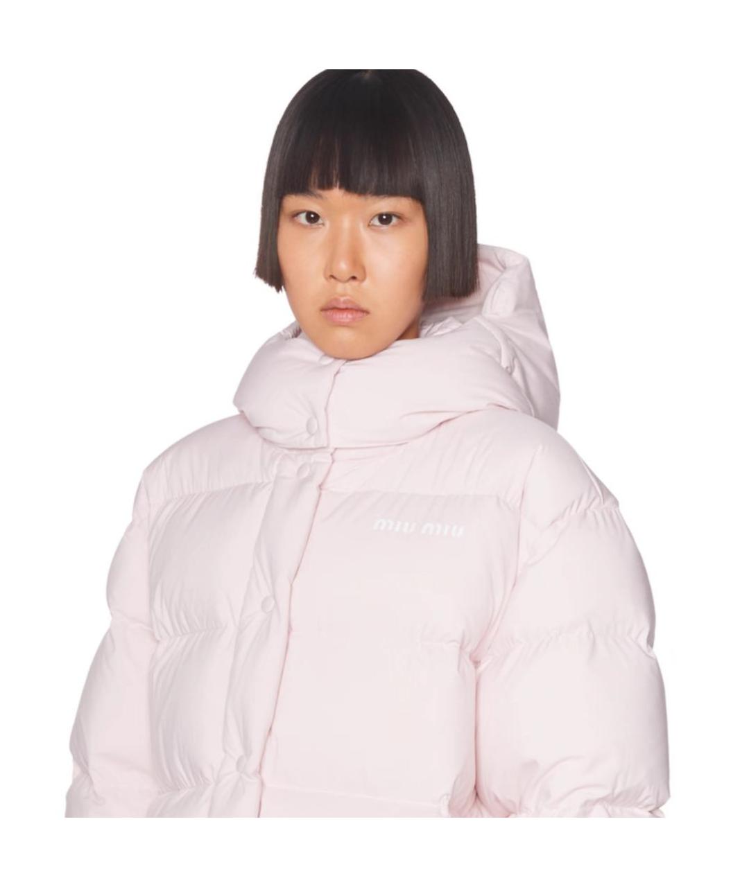 MIU MIU Розовый полиамидовый пуховик, фото 5