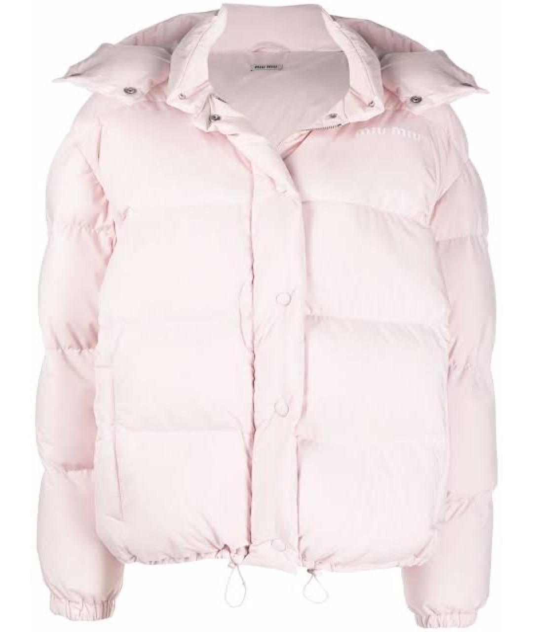 MIU MIU Розовый полиамидовый пуховик, фото 1