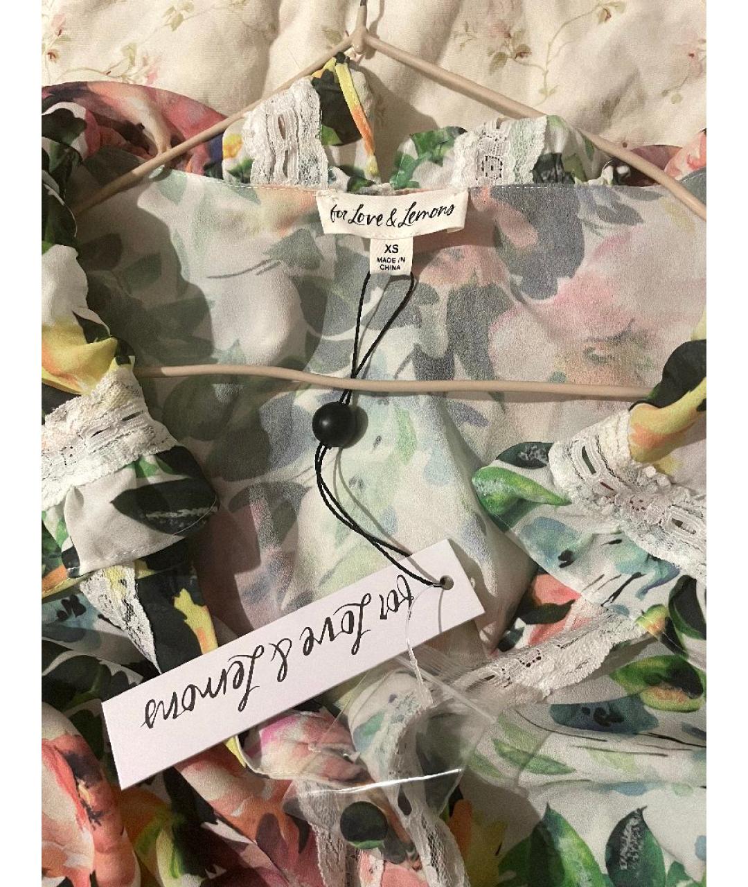 FOR LOVE AND LEMONS Белое полиэстеровое повседневное платье, фото 3