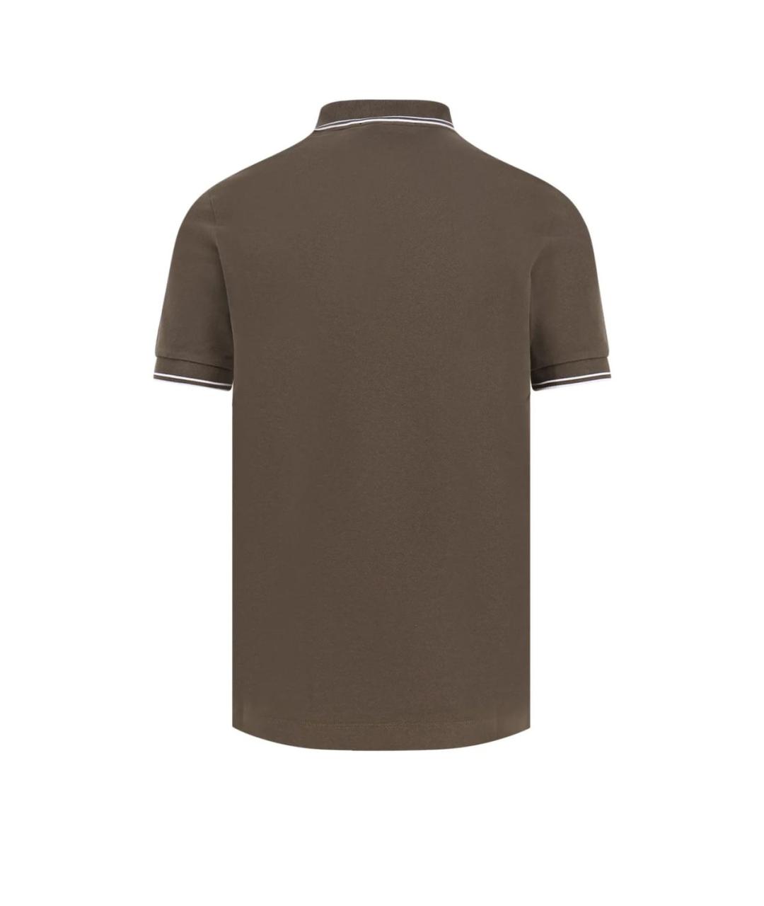 STONE ISLAND Хаки хлопковое поло с коротким рукавом, фото 2