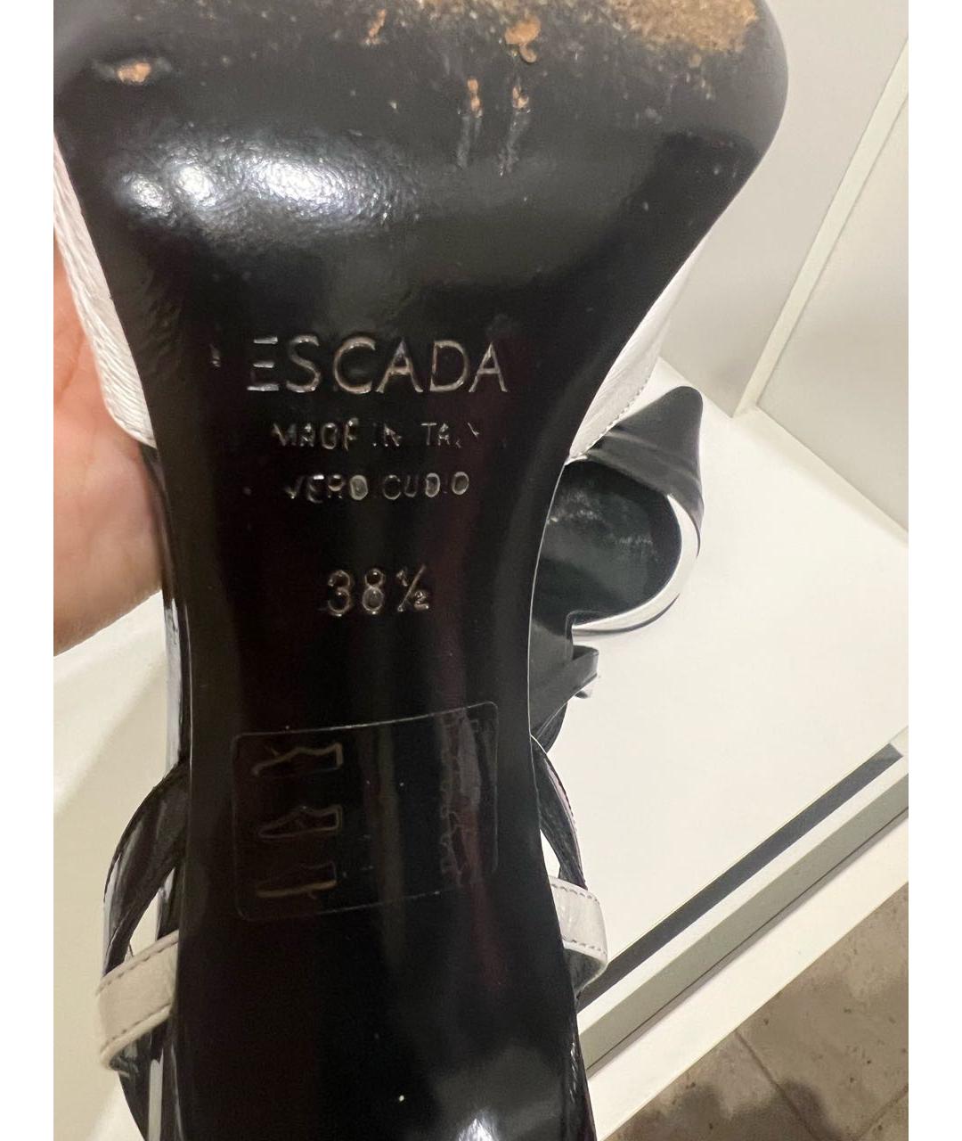 ESCADA Черные кожаные босоножки, фото 5