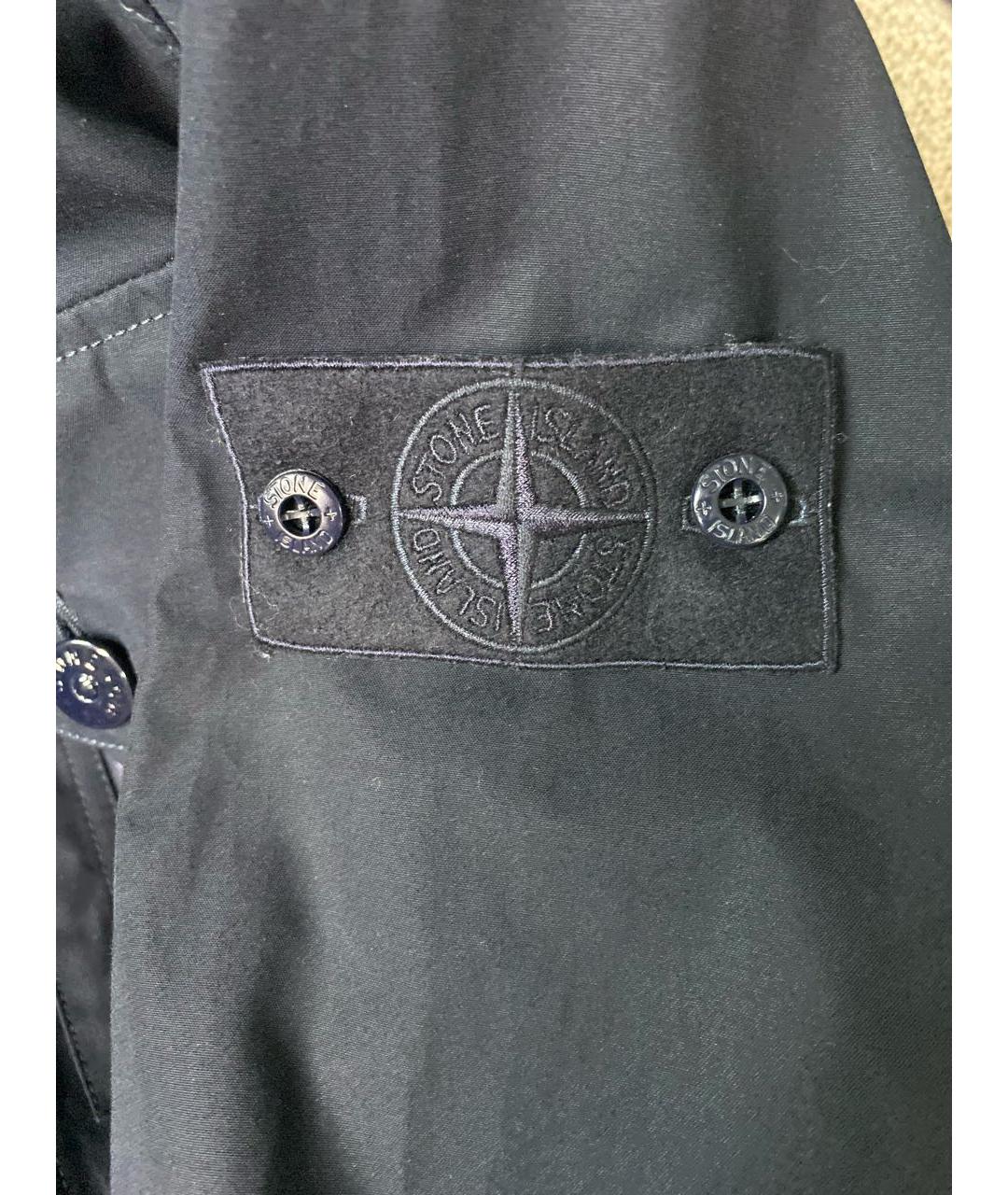 STONE ISLAND Темно-синяя хлопковая куртка, фото 4