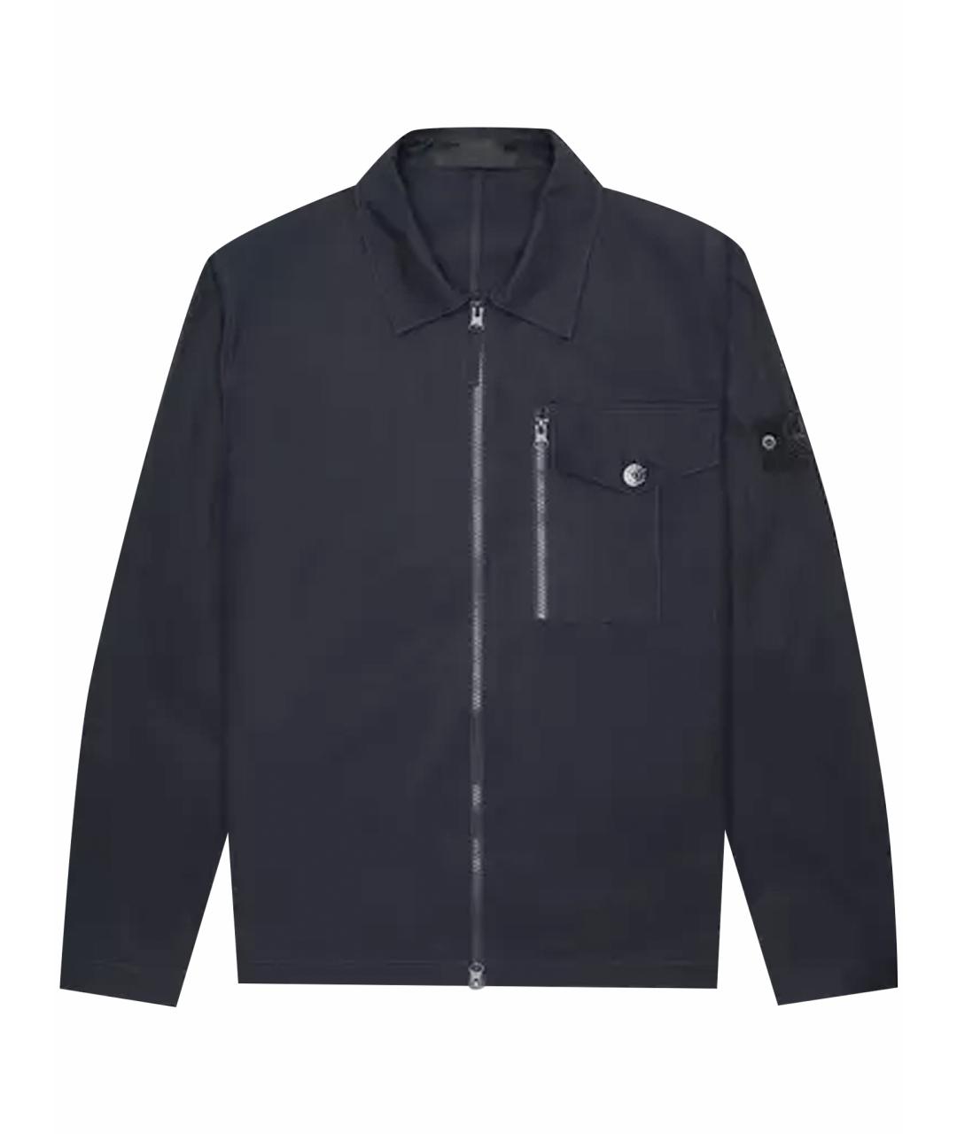 STONE ISLAND Темно-синяя хлопковая куртка, фото 1