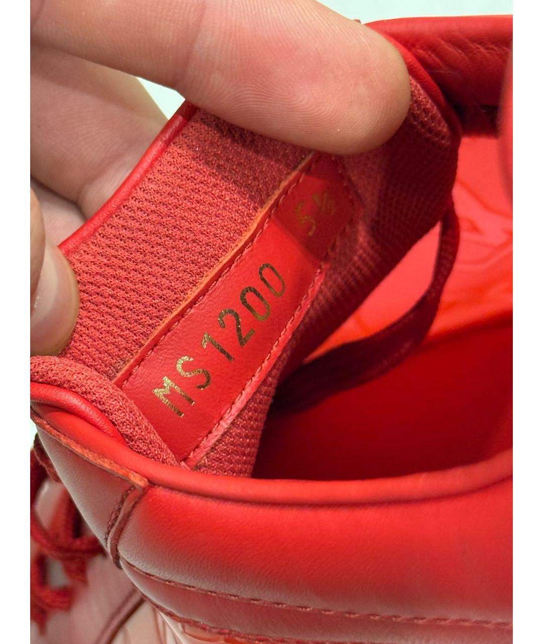 LOUIS VUITTON Красные кожаные кеды, фото 6