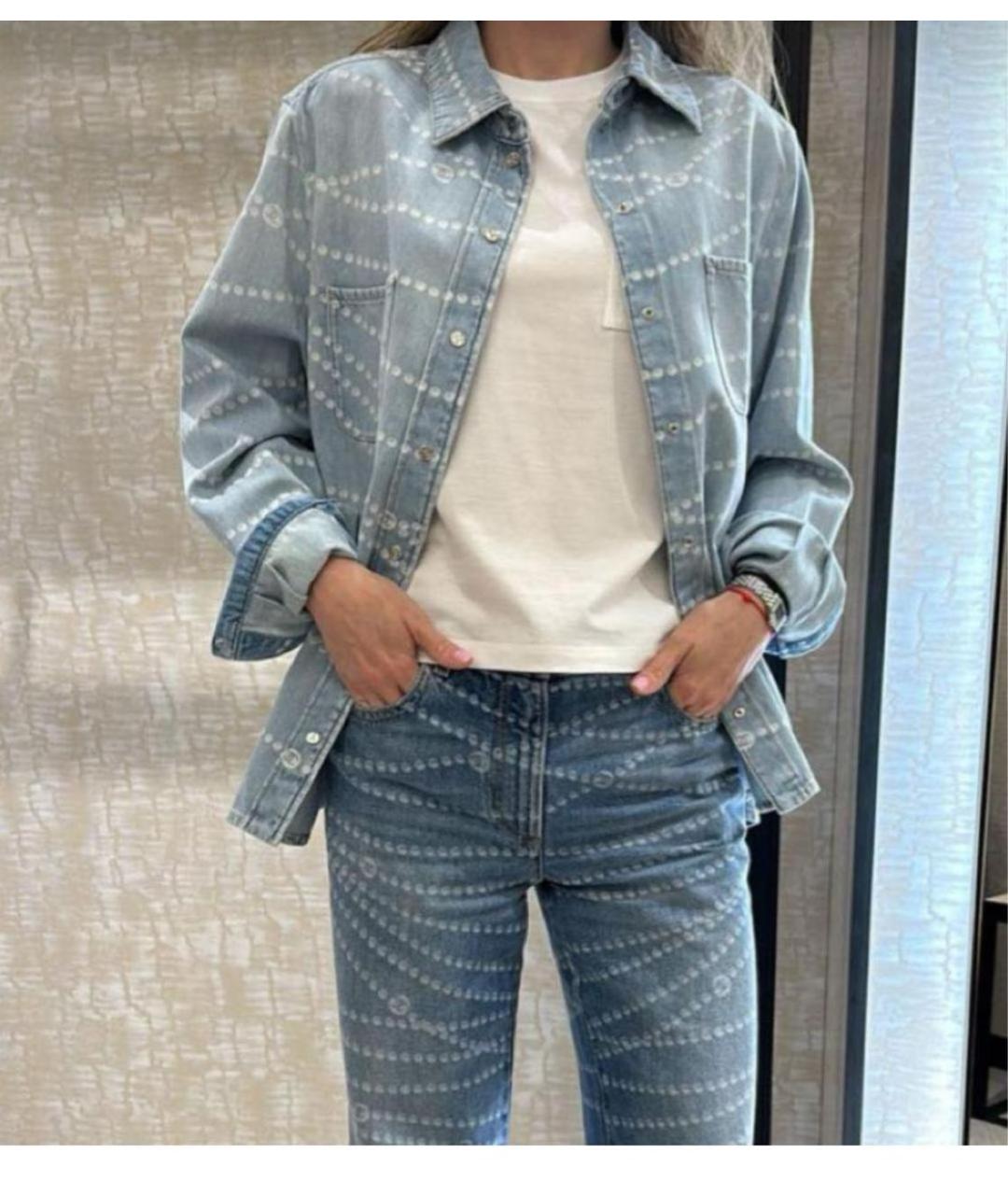 CHANEL Голубая деним рубашка, фото 2