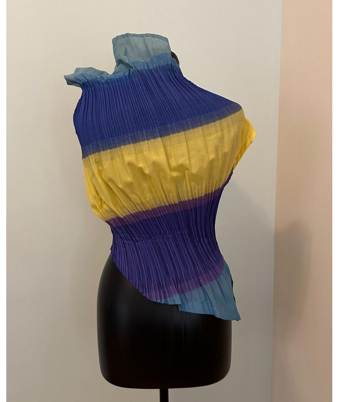 ISSEY MIYAKE Мульти хлопко-эластановая блузы, фото 2