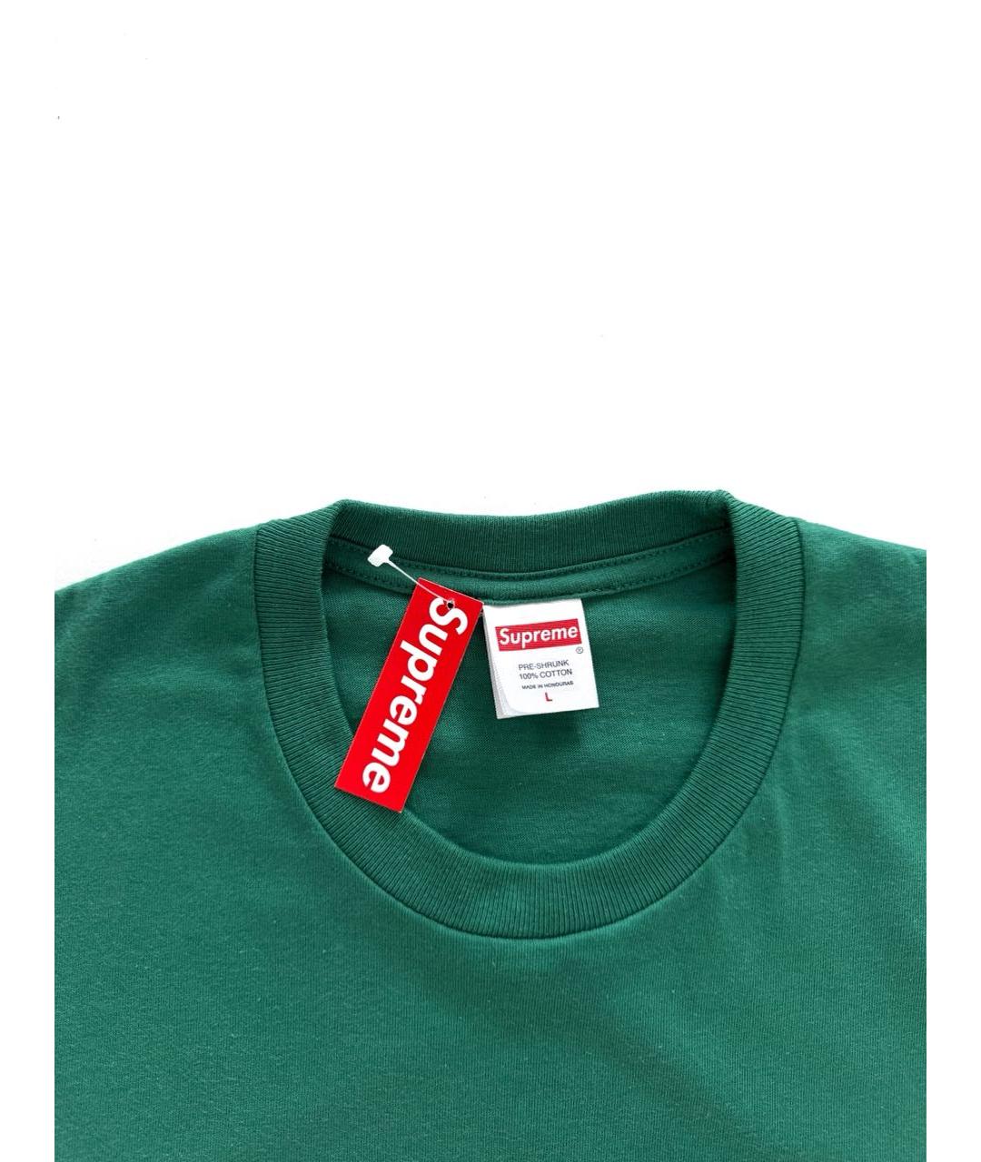 SUPREME Зеленая хлопковая футболка, фото 5