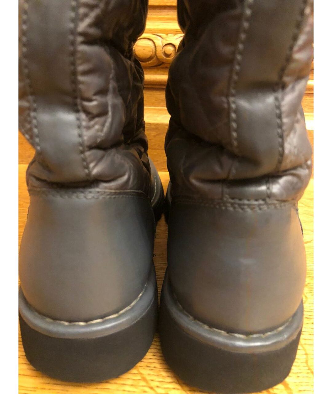 CHANEL PRE-OWNED Антрацитовые кожаные сапоги, фото 5
