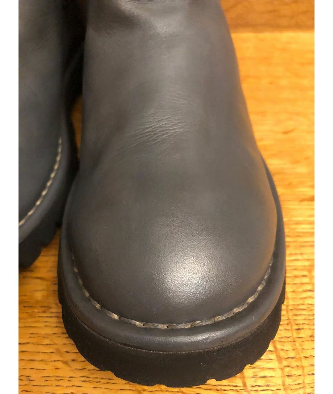 CHANEL PRE-OWNED Антрацитовые кожаные сапоги, фото 7