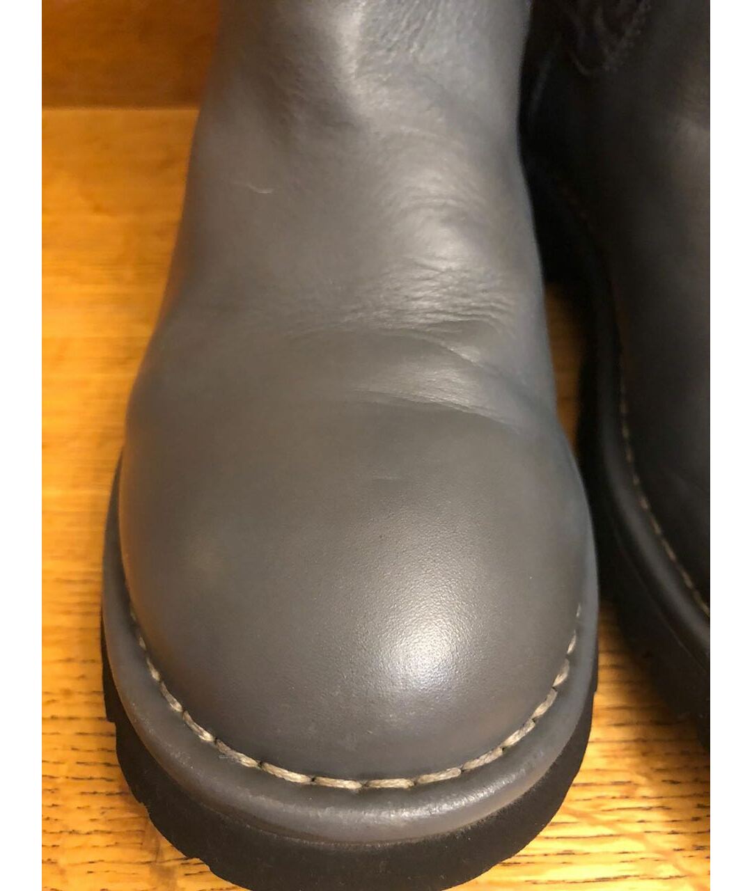 CHANEL PRE-OWNED Антрацитовые кожаные сапоги, фото 6