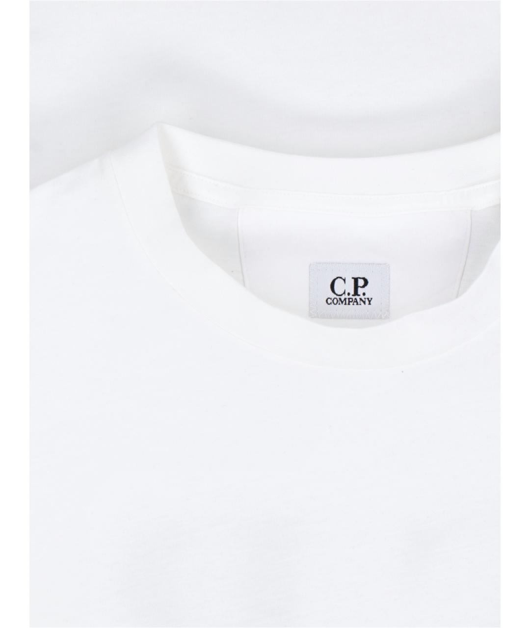 CP COMPANY Белая хлопковая футболка, фото 3