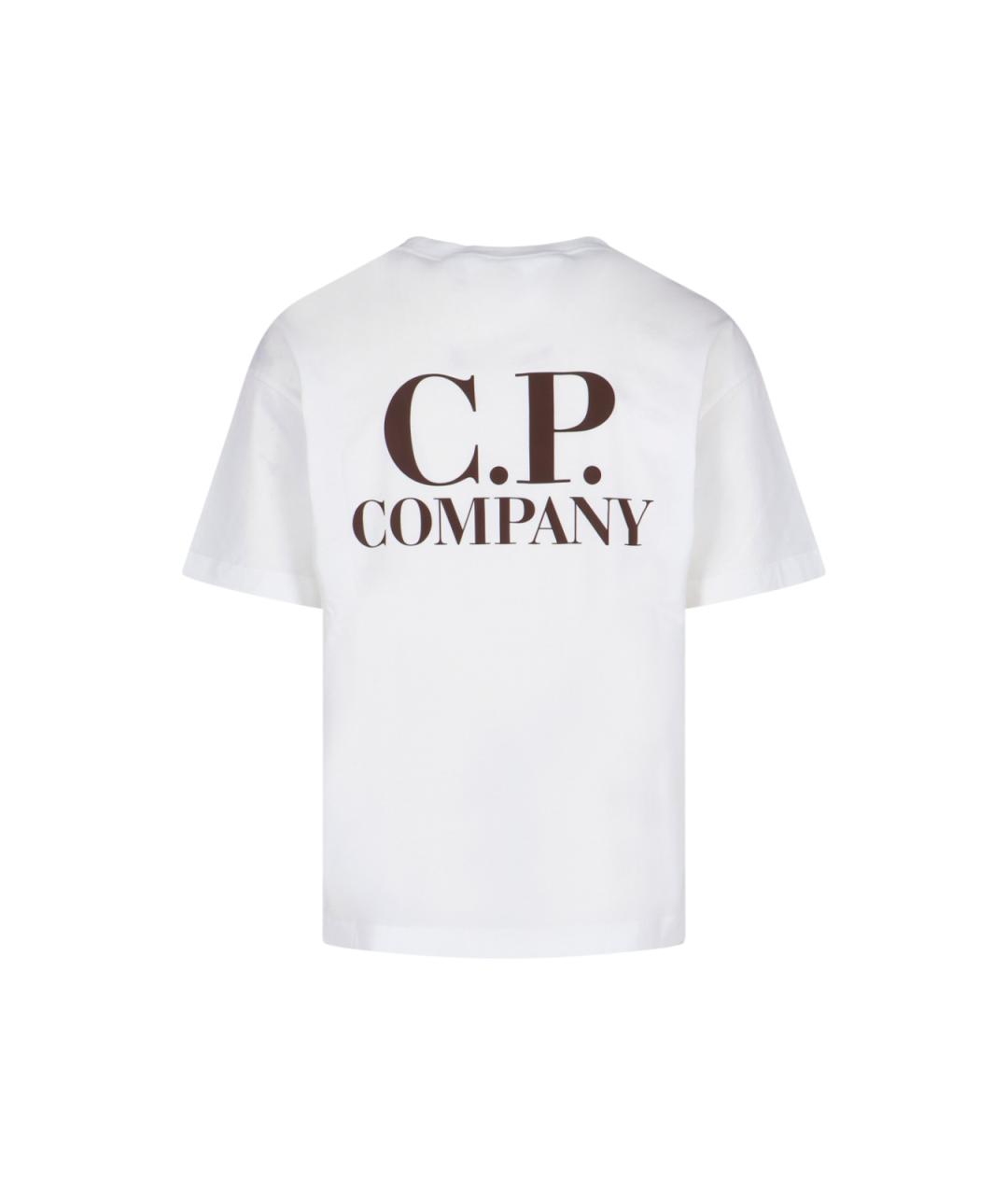 CP COMPANY Белая хлопковая футболка, фото 2