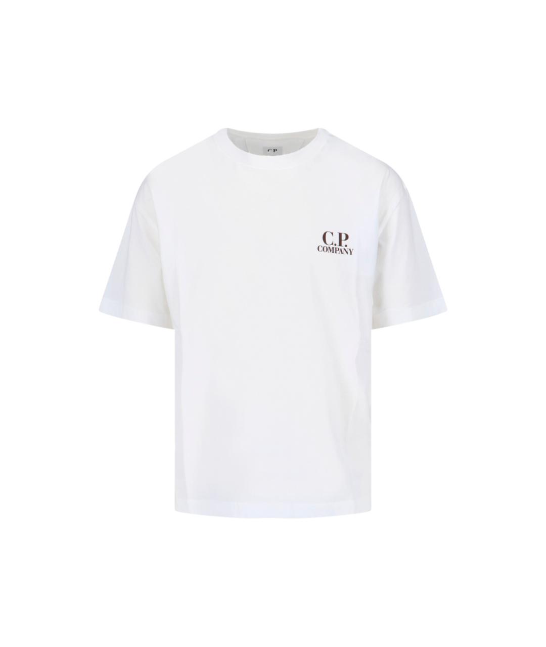 CP COMPANY Белая хлопковая футболка, фото 1