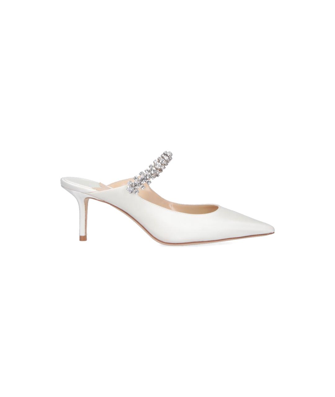 JIMMY CHOO Белые кожаные мюли, фото 1